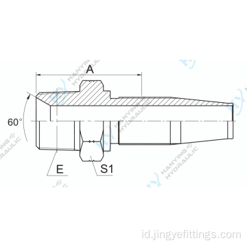 Fitting hidrolik jantan NPT